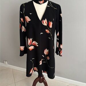 Zara Black Floral Mini Dress